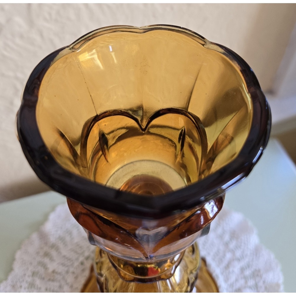 Rare Amber Decanter St. Julian Wine Co. Victorian With Candle Holder 40's - Picture 2 of 9